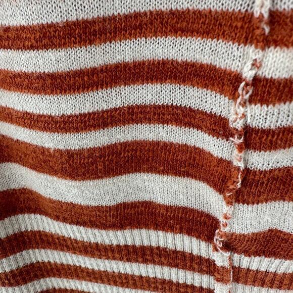 Lucky Brand Cream Orange Striped Scoop Neck Pullover Knit Sweater Size Small - Picture 7 of 12